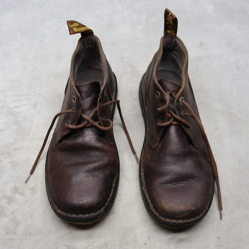 Dr. Martens Men 10 Chukka Boots Brown Sussex Leather Lace Up Work Slip Resistant